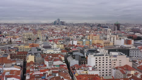 Aerial-view-of-Madrid-city-center-dense-area-buildings-residential-and-business
